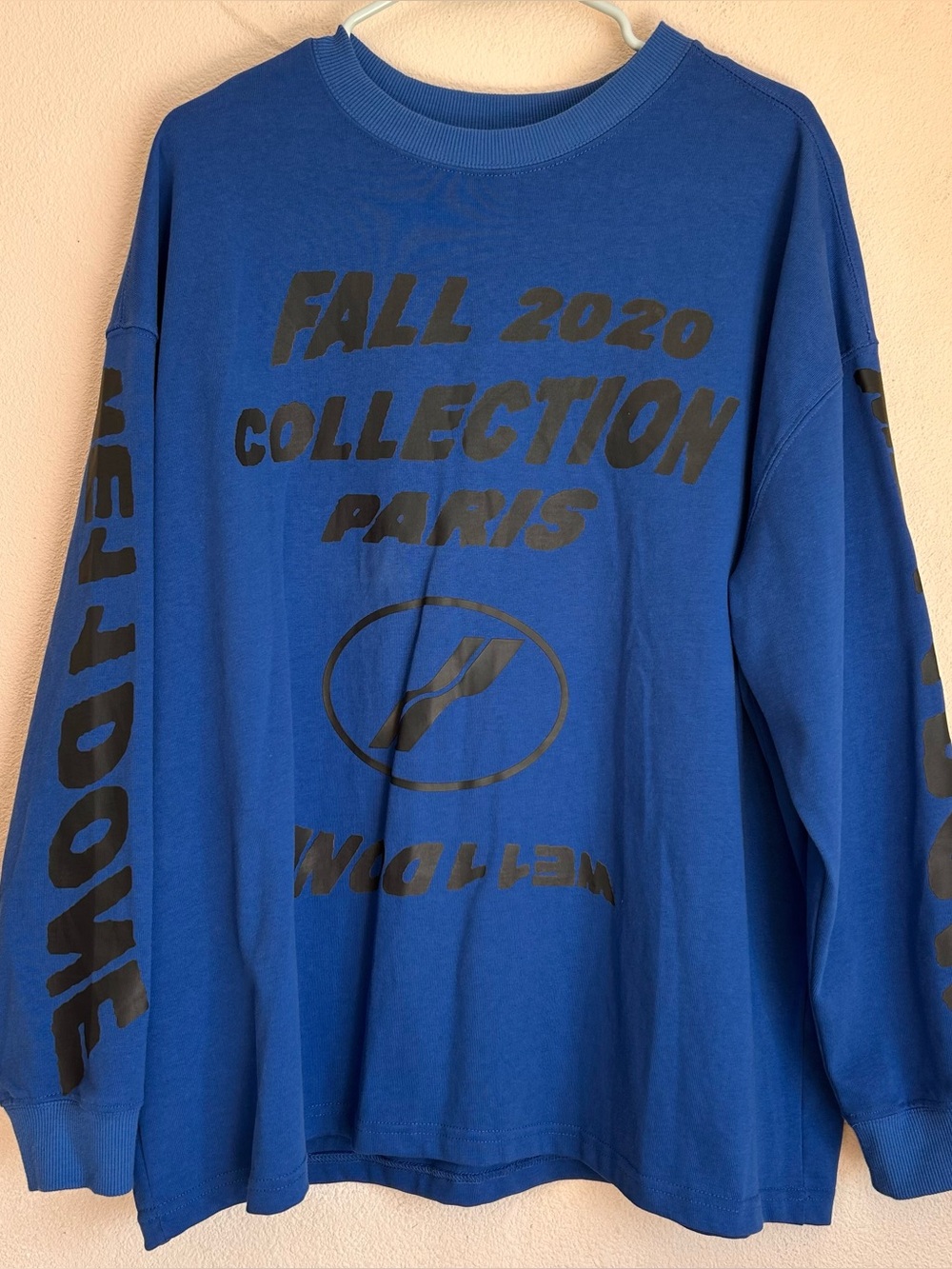 We11done Womens Oversized XS Fall 2020 Collection Paris Long Sleeve Shirt Blue - Picture 1 of 9